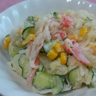 蟹カマとコーンときゅうりのポテトサラダ☆
